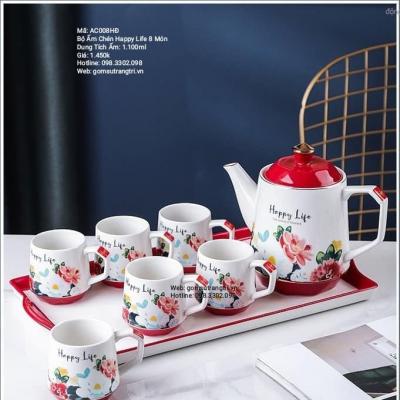 BỘ ẤM CHÉN HAPPY LIFE 8 MÓN